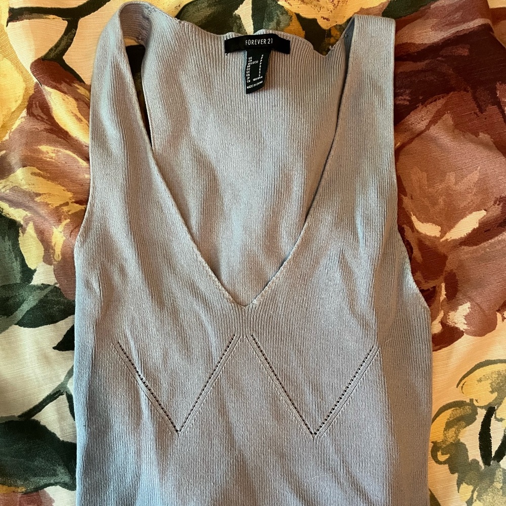 Forever 21; blue sweater crop tank top